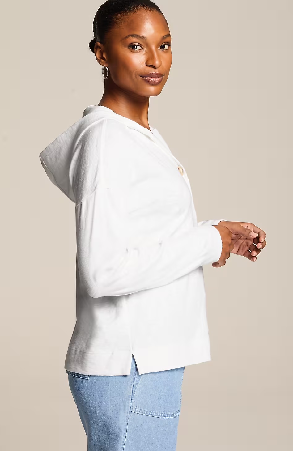 30642-Textured-One-Button-Hoodie-5.jpg Textured One-Button Hoodie