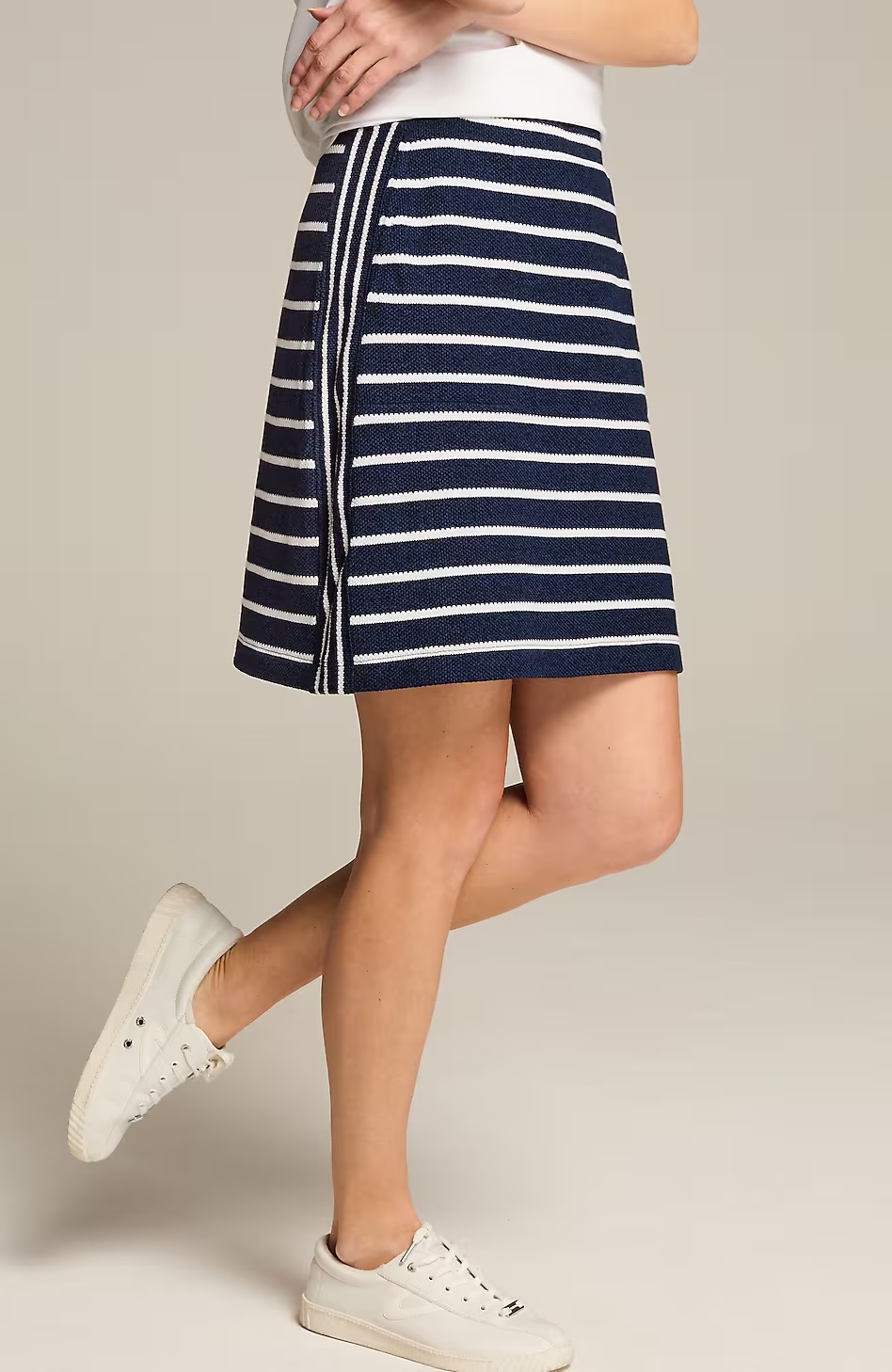 Fit Textured-Stripes Skirt