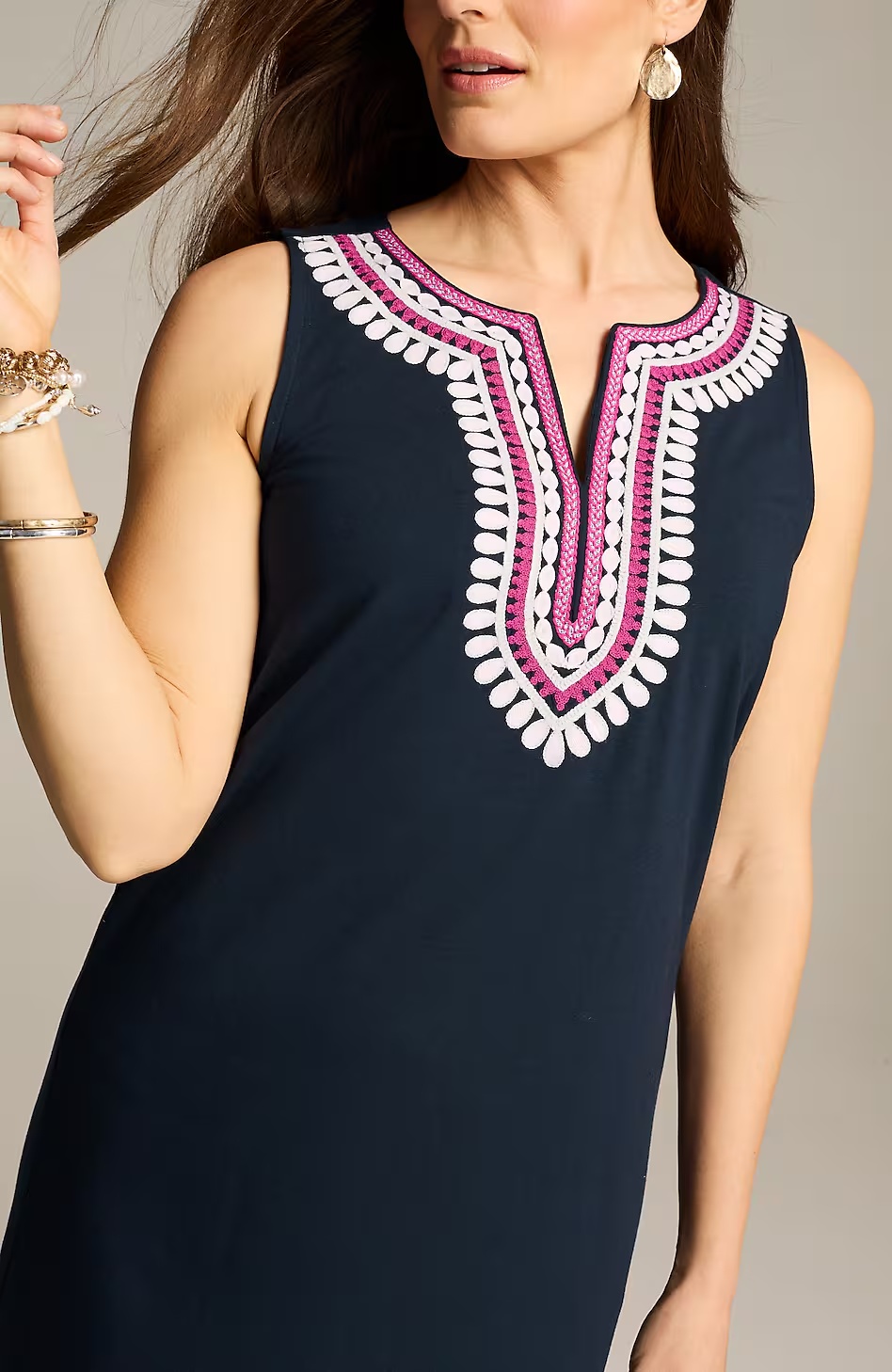 32467-Embroidered-Split-Neck-Dress-3.jpg Embroidered Split-Neck Dress