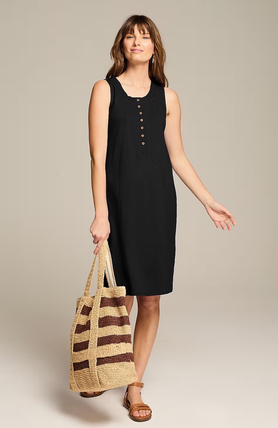 Sleeveless Henley Dress