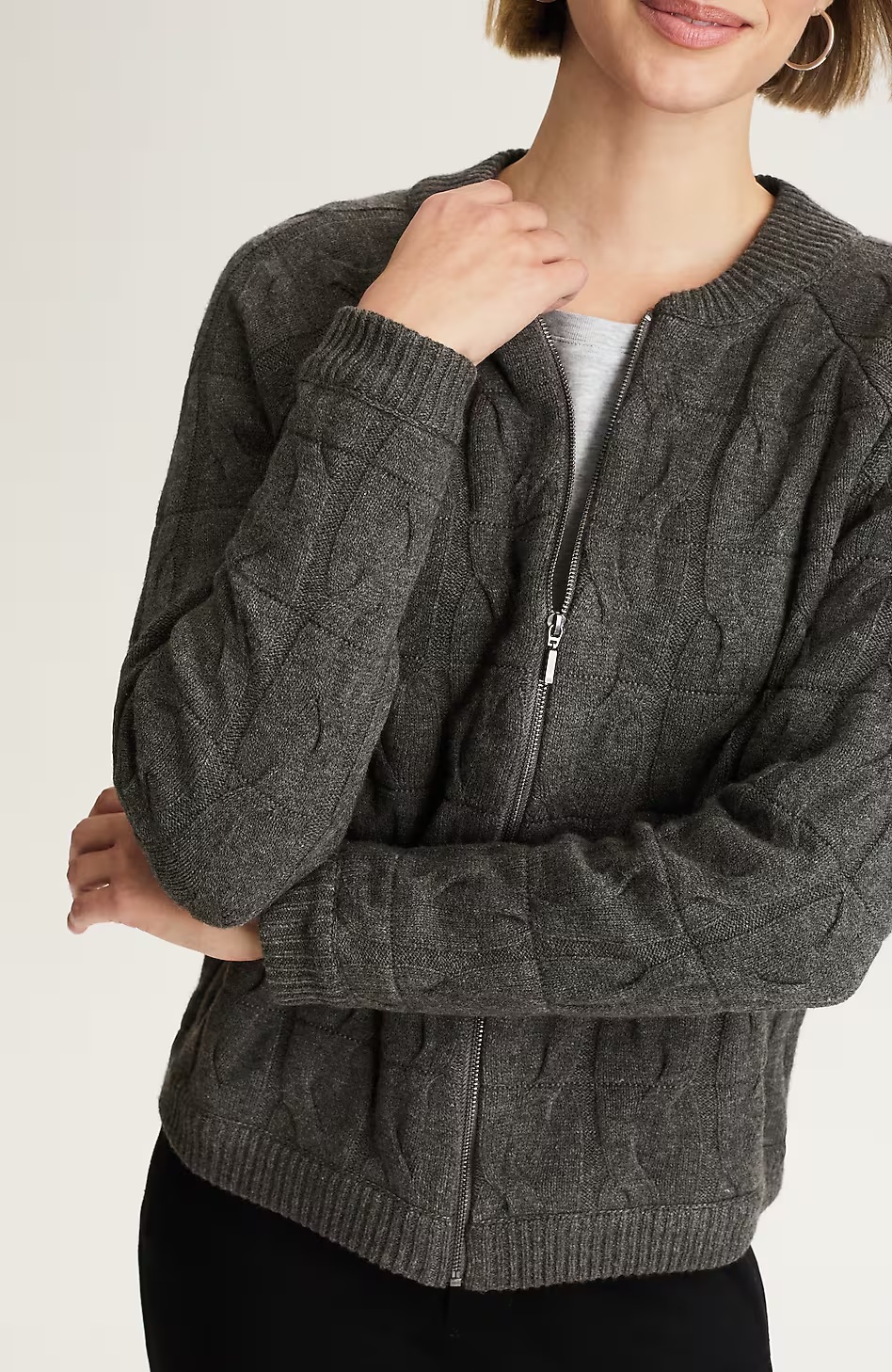 Cabled Sweater-Jacket