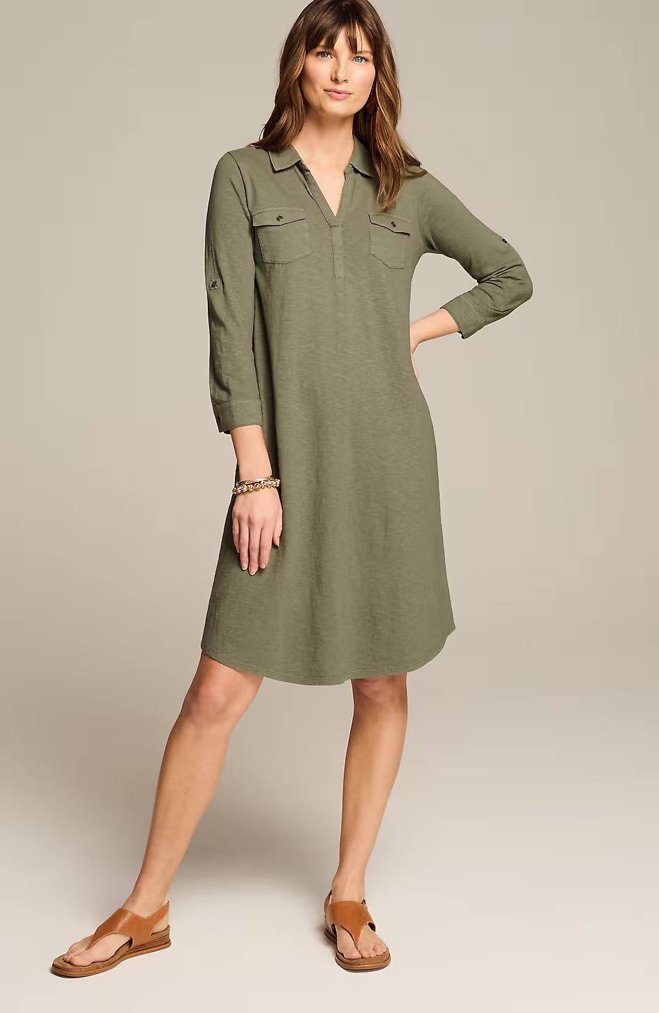 37360-Garment-Dyed-Split-Neck-Shirtdress-5.jpg Garment-Dyed Split-Neck Shirtdress