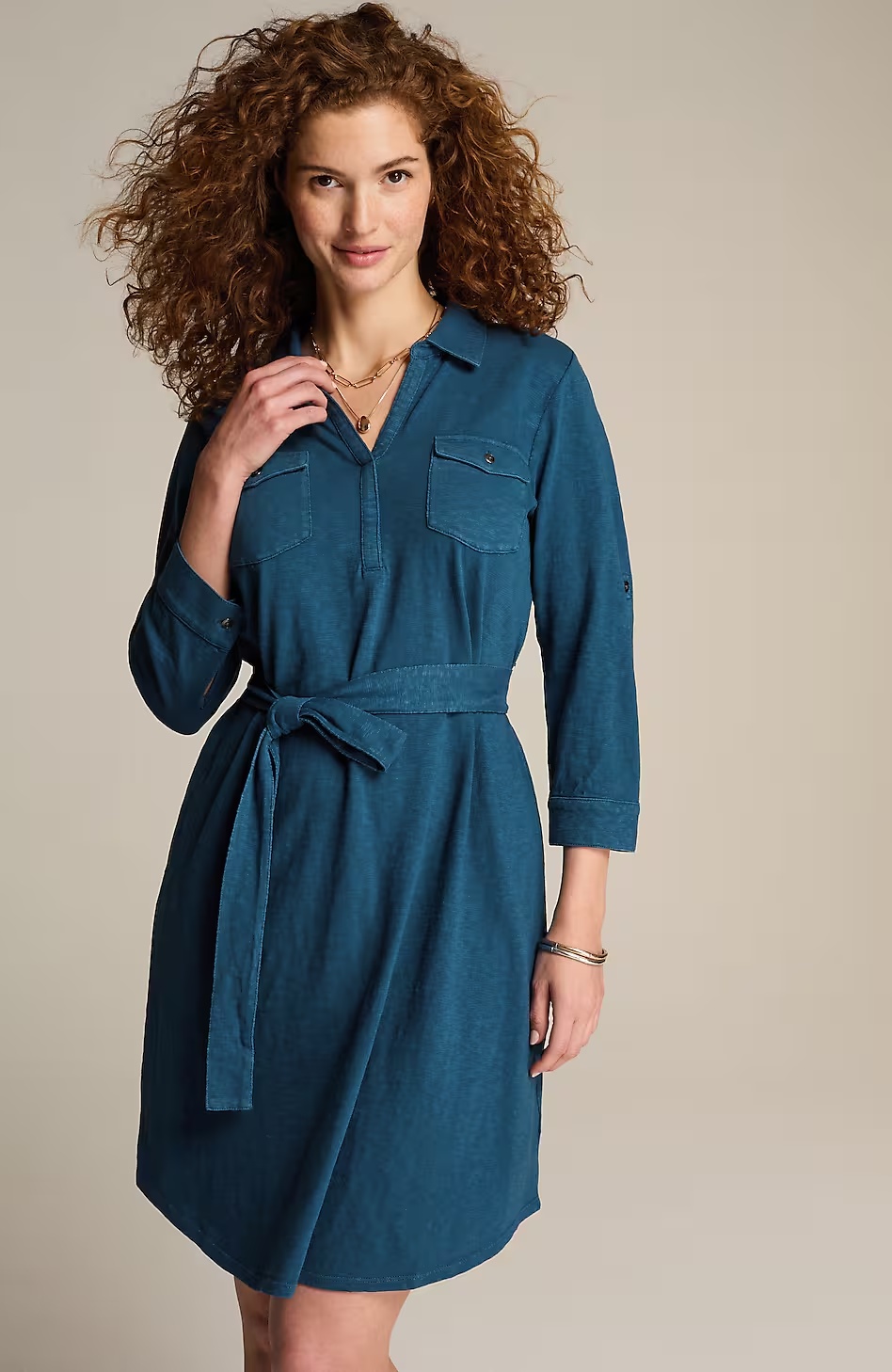 37360-Garment-Dyed-Split-Neck-Shirtdress-7.jpg Garment-Dyed Split-Neck Shirtdress