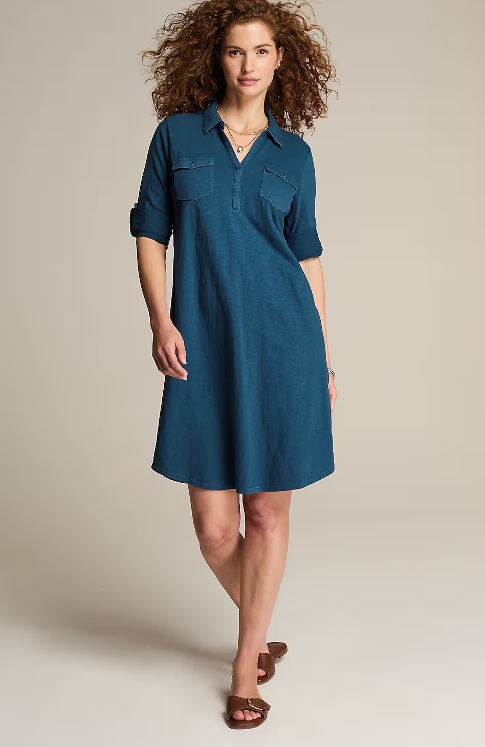 37360-Garment-Dyed-Split-Neck-Shirtdress-8.jpg Garment-Dyed Split-Neck Shirtdress