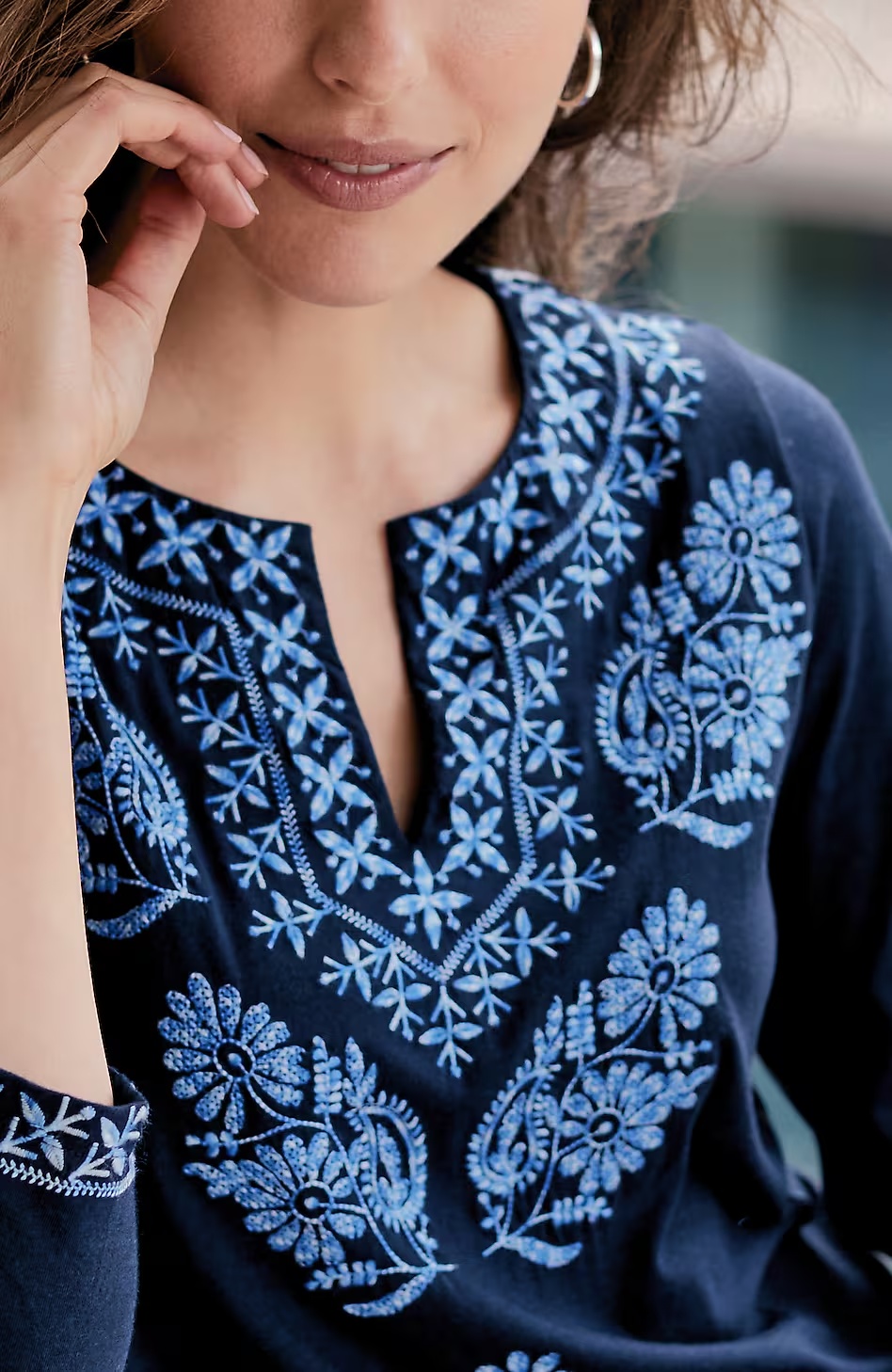 Embroidered Knit Tunic