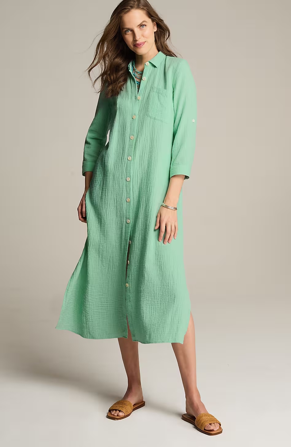 38625-Cotton-Gauze-Midi-Shirtdress-4.jpg Cotton-Gauze Midi Shirtdress