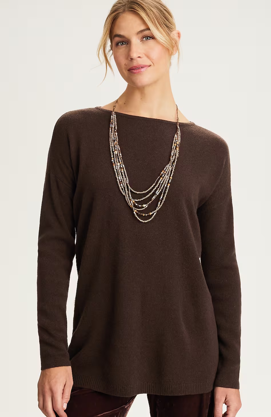 Pure Jill Recycled-Cashmere Pullover Sweater