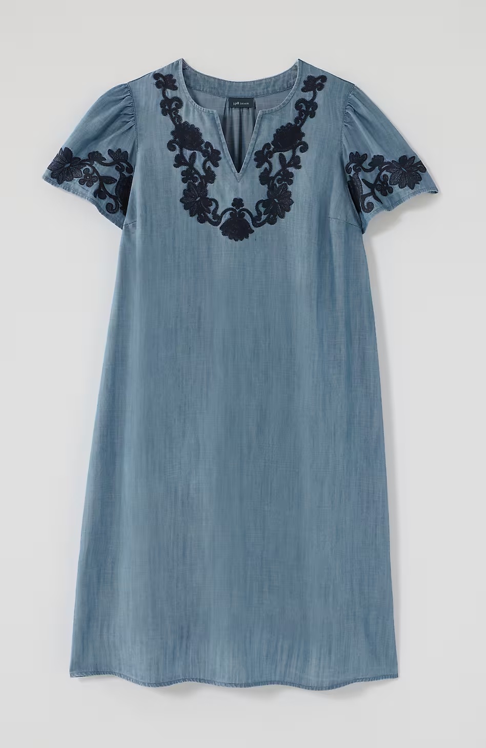 41937-Embroidered-Indigo-Flutter-Sleeve-Dress-7.jpg Embroidered Indigo Flutter-Sleeve Dress