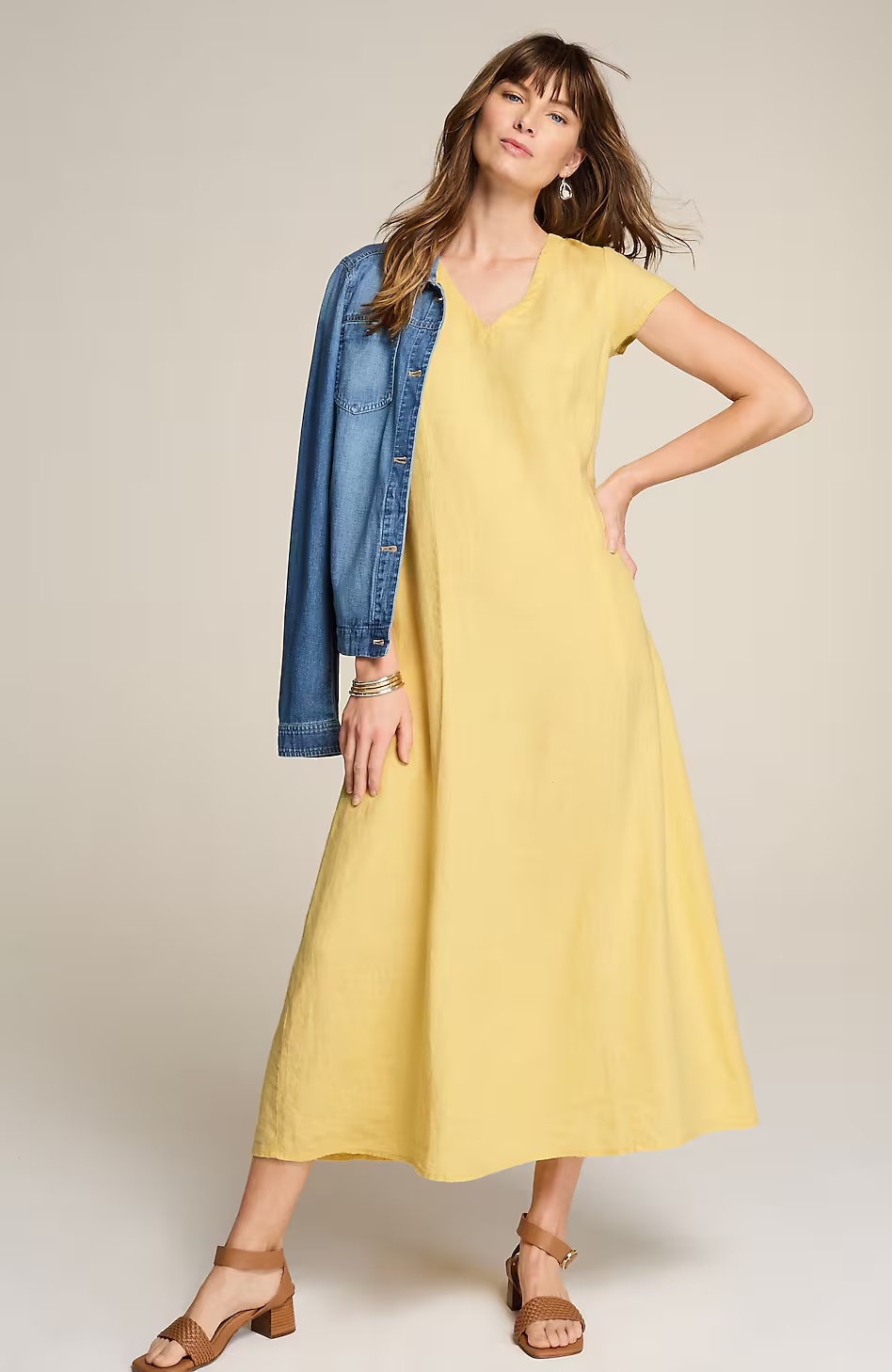 42176-Linen-V-Neck-Maxi-Dress-1.jpg Linen V-Neck Maxi Dress