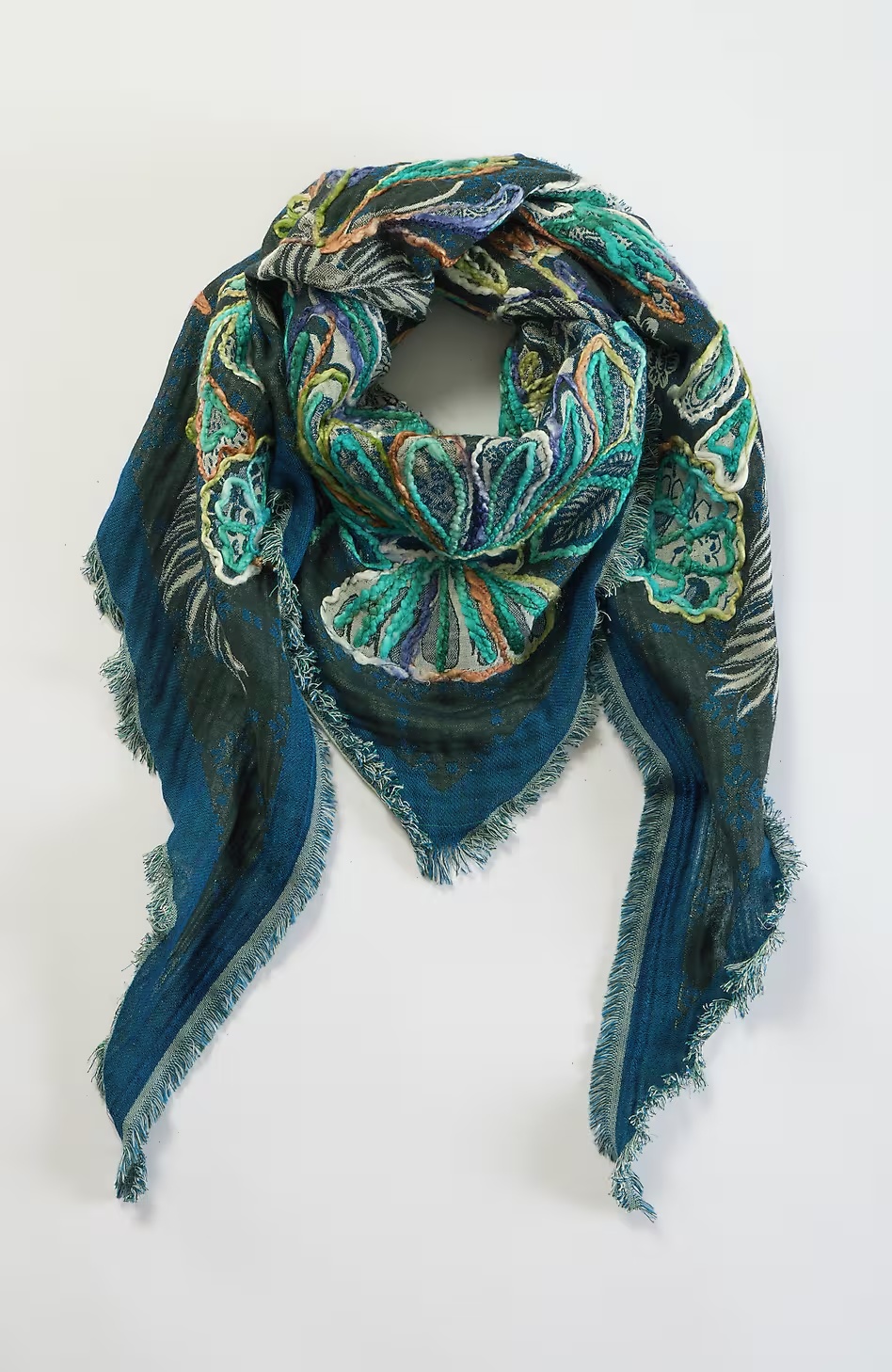 428-Embroidered-Jacquard-Triangle-Scarf-5.jpg Embroidered Jacquard Triangle Scarf