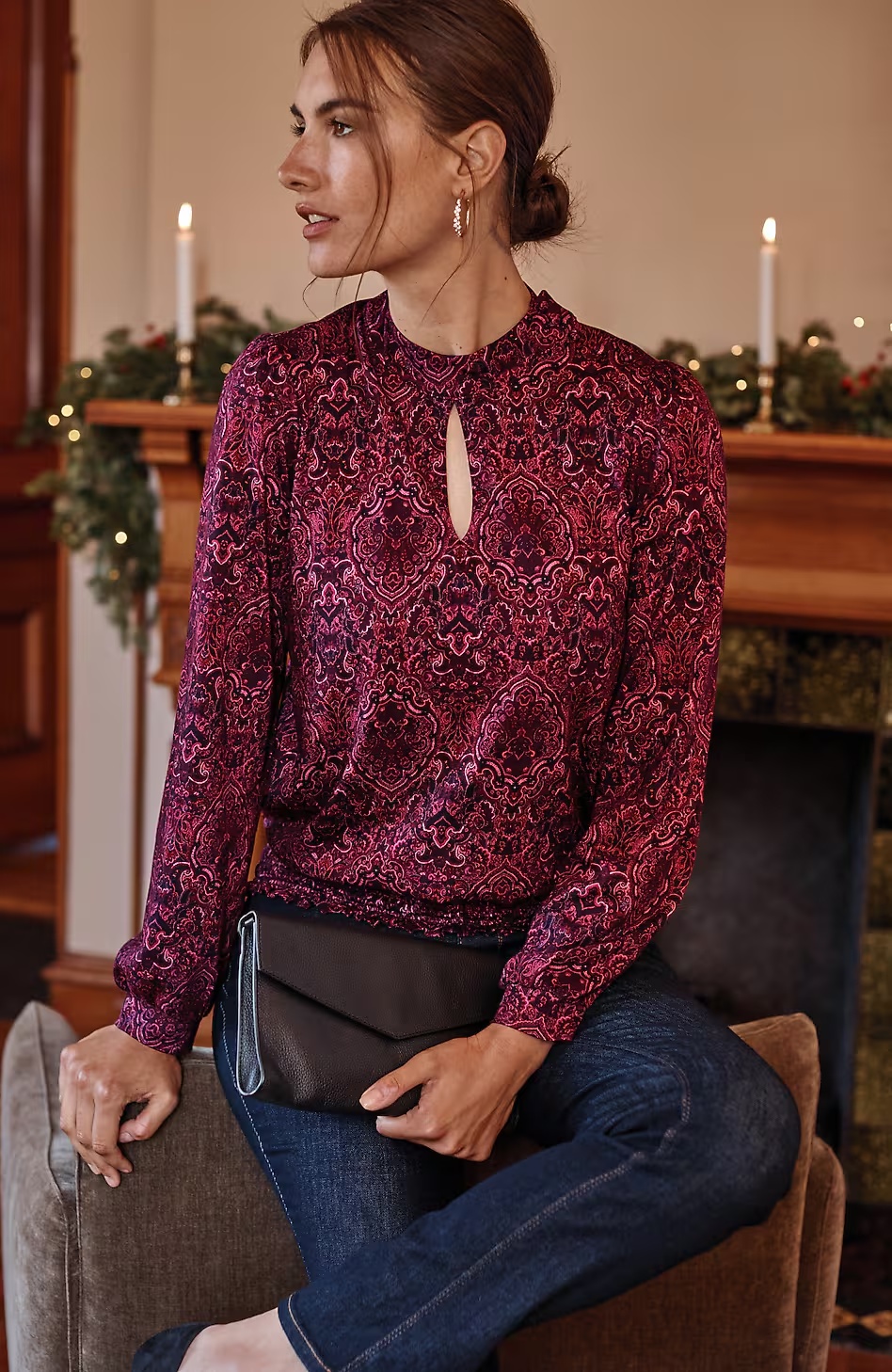 4786-Printed-Smocked-Hem-Top-1.jpg Printed Smocked-Hem Top