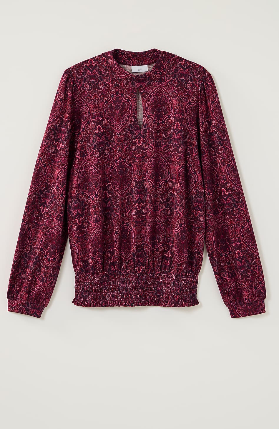 4786-Printed-Smocked-Hem-Top-7.jpg Printed Smocked-Hem Top