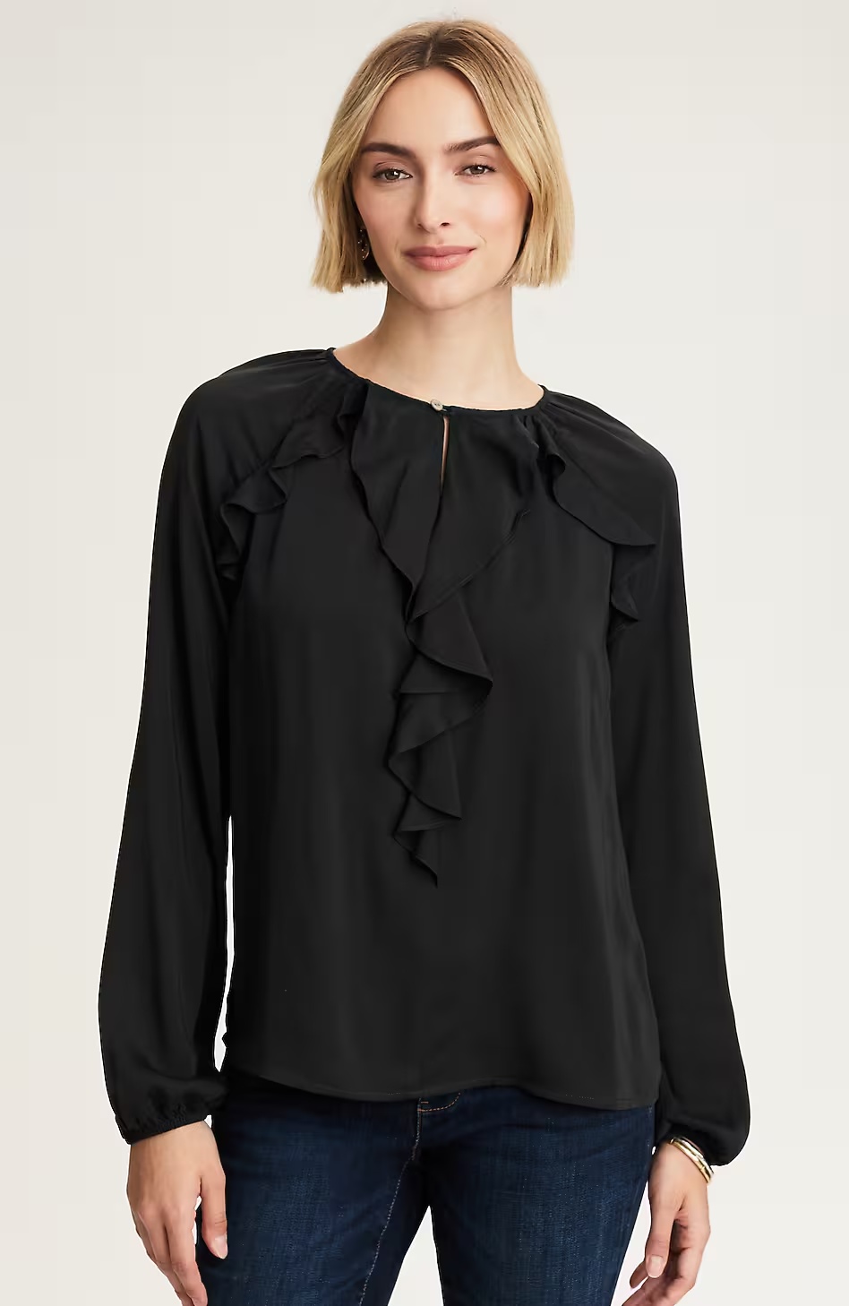 Ruffled Satin Top
