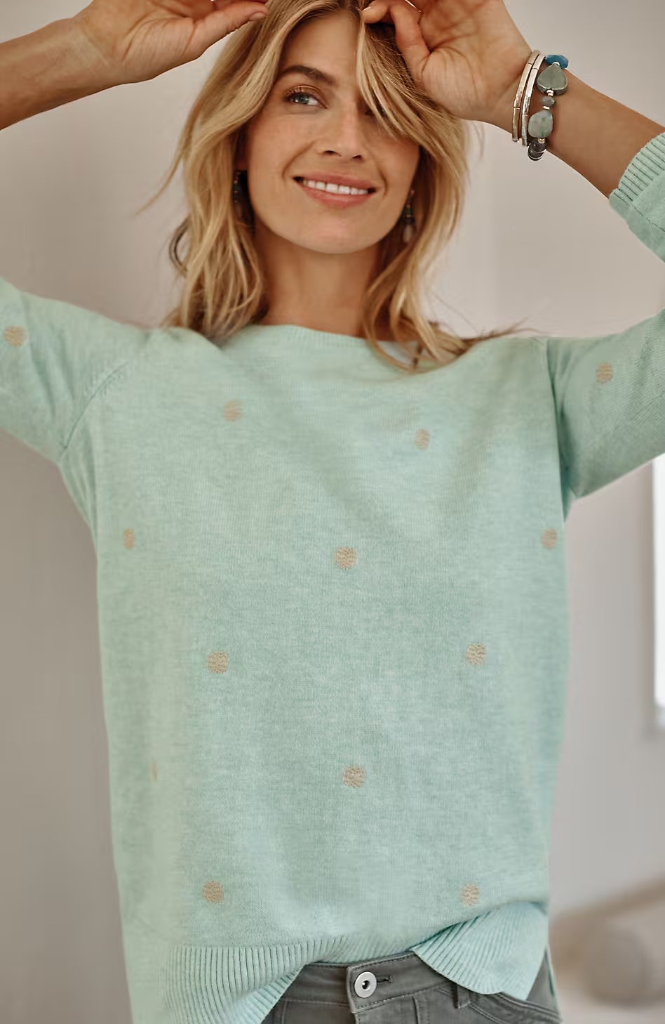 Dot-Embroidered Sweater