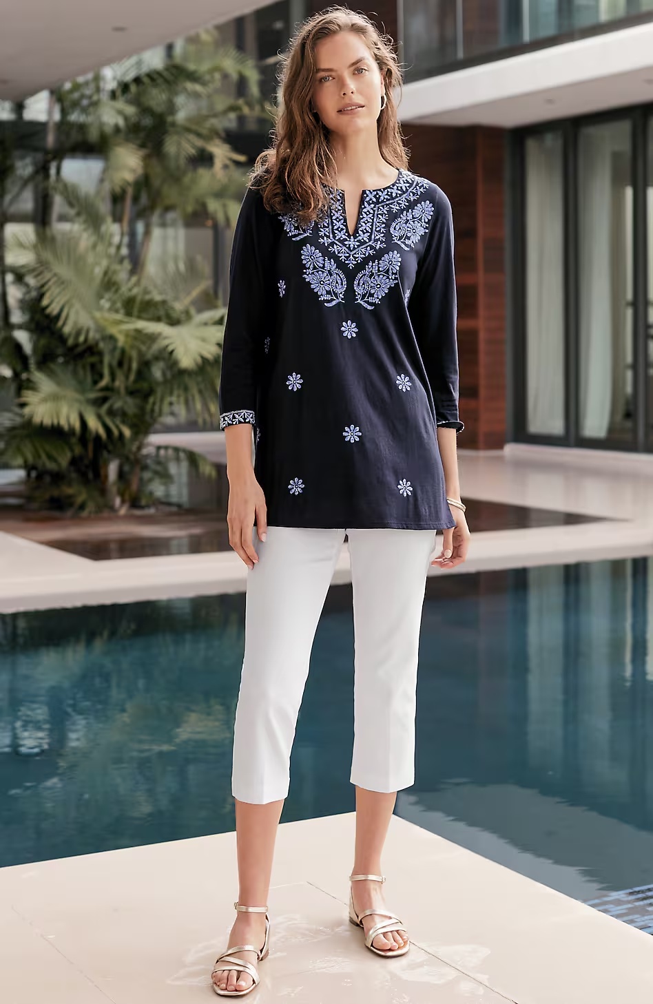 Versatile Cotton-Stretch Slim-Leg Capris