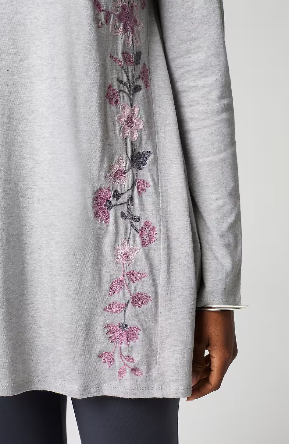 52971-Pure-Jill-Embroidered-Dipped-Hem-Tunic-3.jpg Pure Jill Embroidered Dipped-Hem Tunic