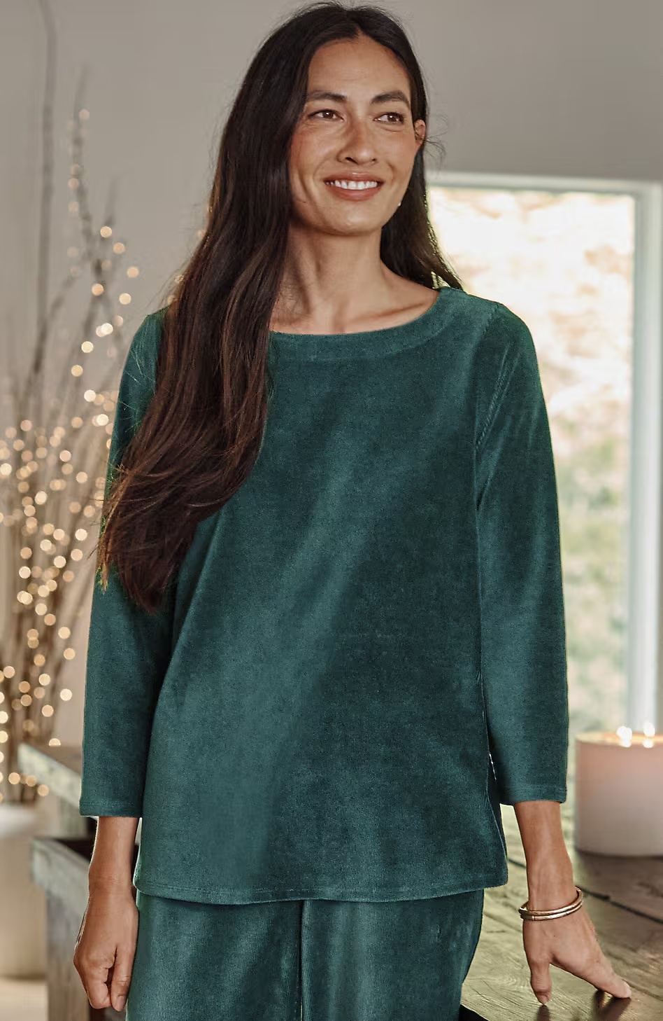 53884-Pure-Jill-Corded-Velour-Buttoned-Back-Top-1.jpg Pure Jill Corded-Velour Buttoned-Back Top