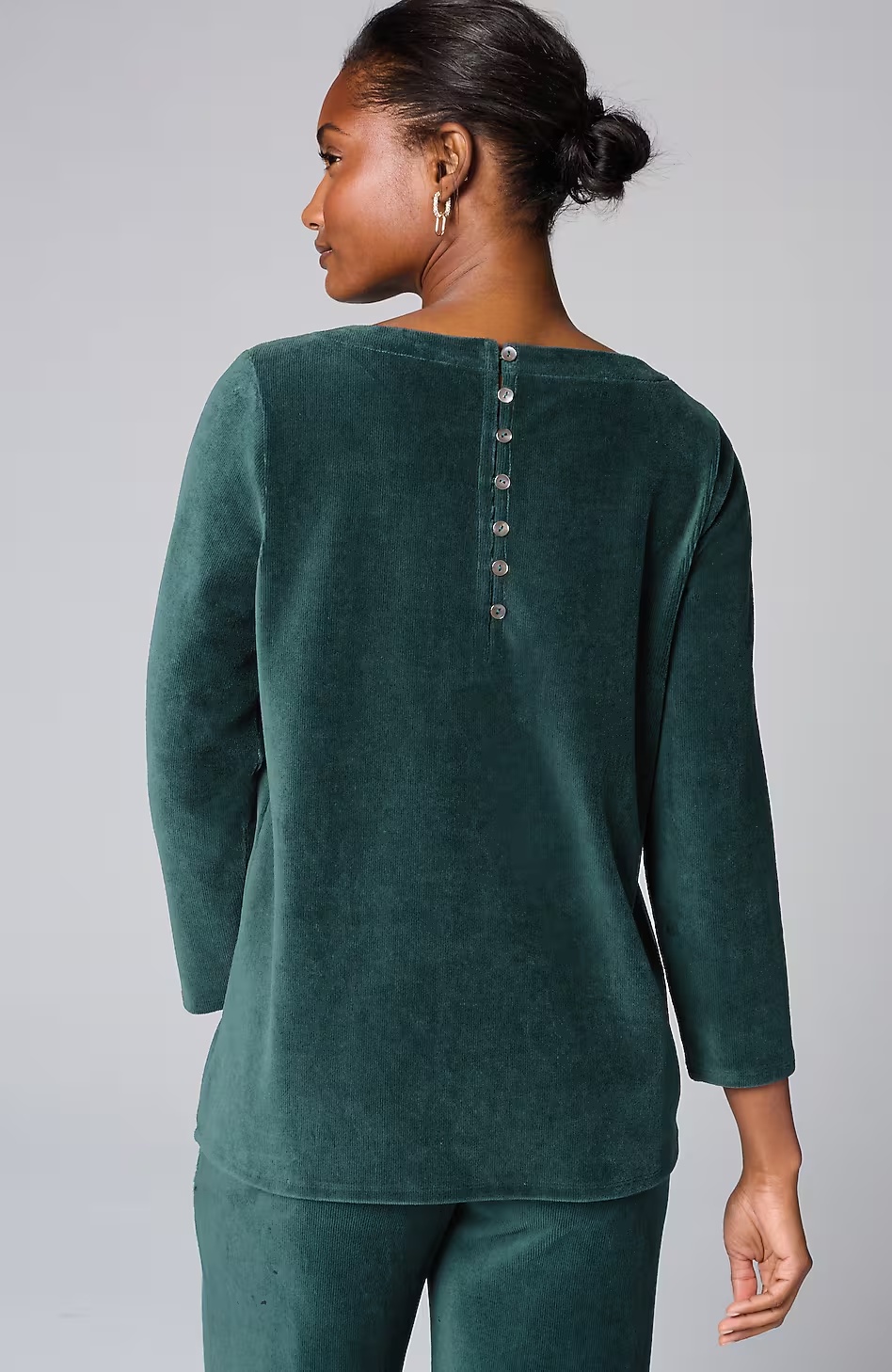 53884-Pure-Jill-Corded-Velour-Buttoned-Back-Top-3.jpg Pure Jill Corded-Velour Buttoned-Back Top