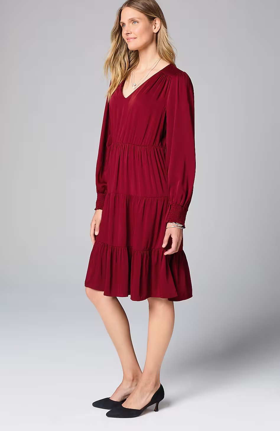 54004-Tiered-Smocked-Sleeve-Dress-5.jpg Tiered Smocked-Sleeve Dress