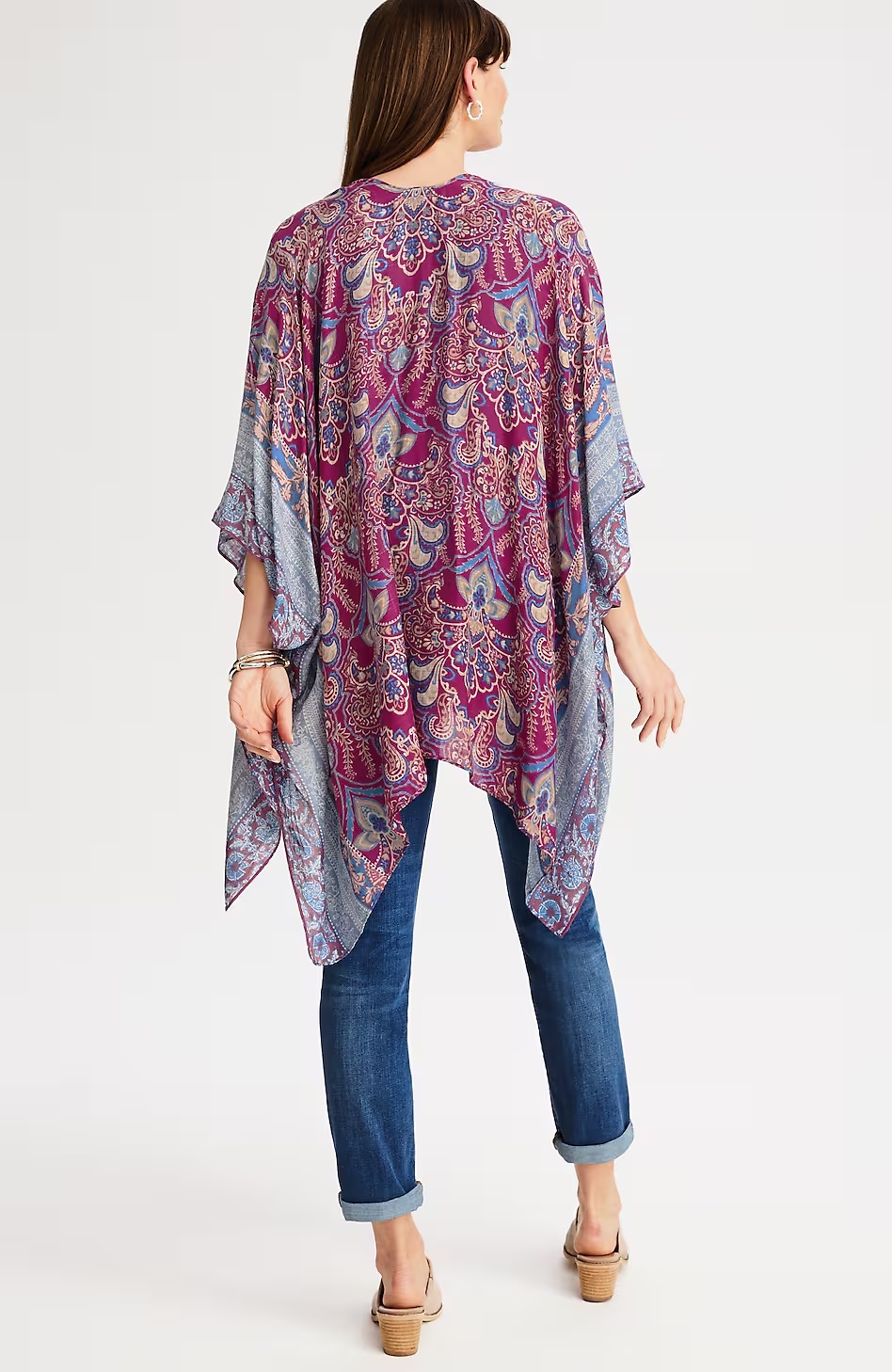 Soft Border-Printed Ruana
