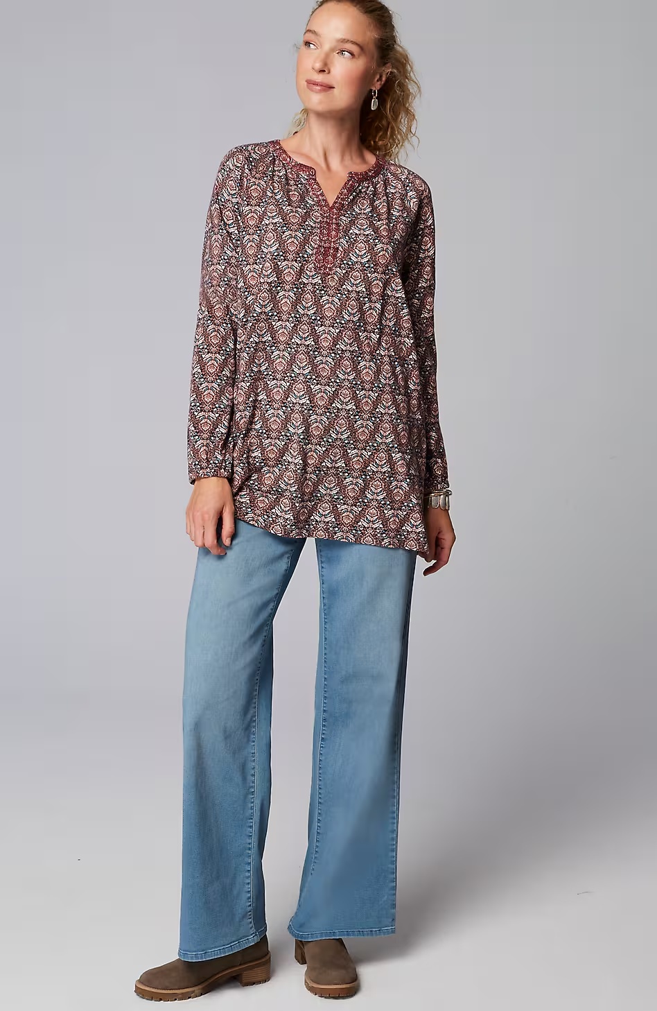 55176-Pure-Jill-Printed-u0026-Embroidered-Knit-Tunic-2.jpg Pure Jill Printed & Embroidered Knit Tunic