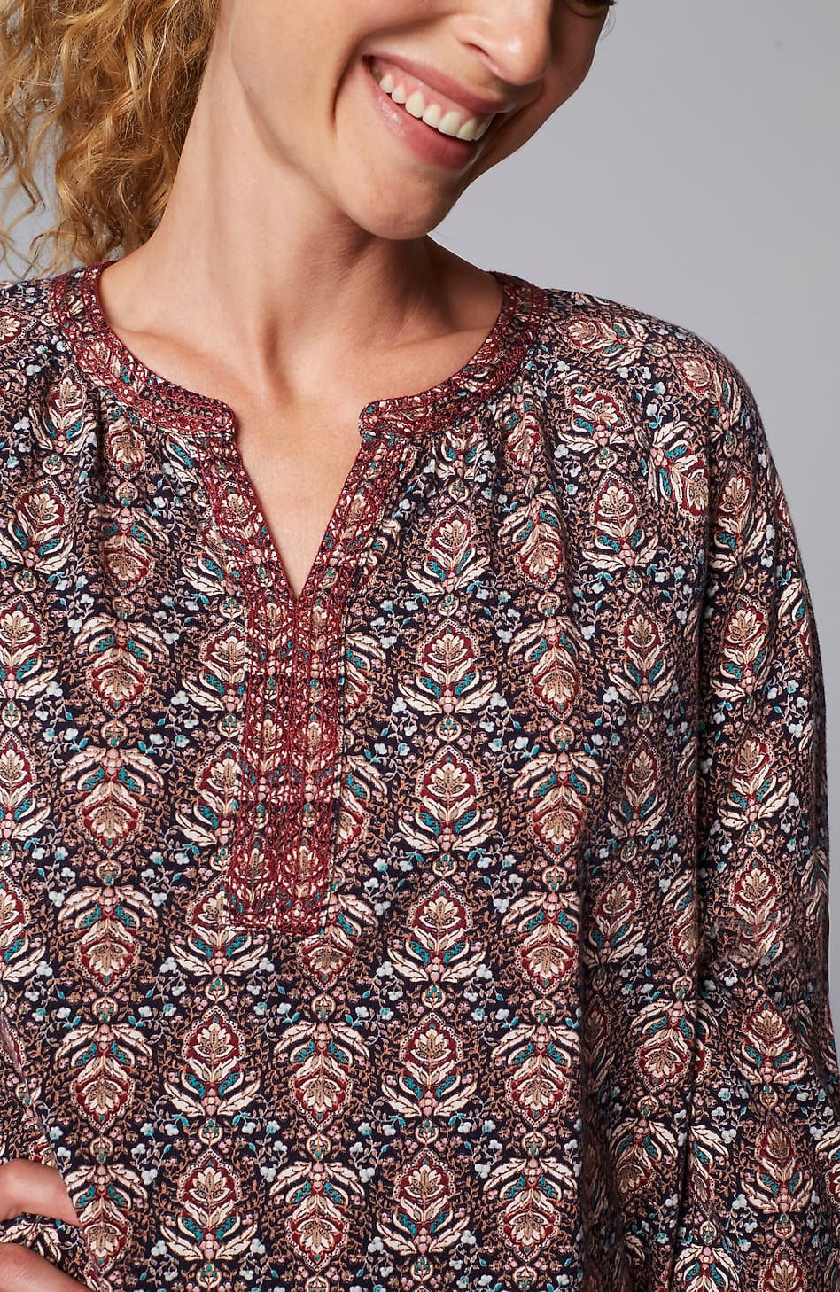 55176-Pure-Jill-Printed-u0026-Embroidered-Knit-Tunic-4.jpg Pure Jill Printed & Embroidered Knit Tunic