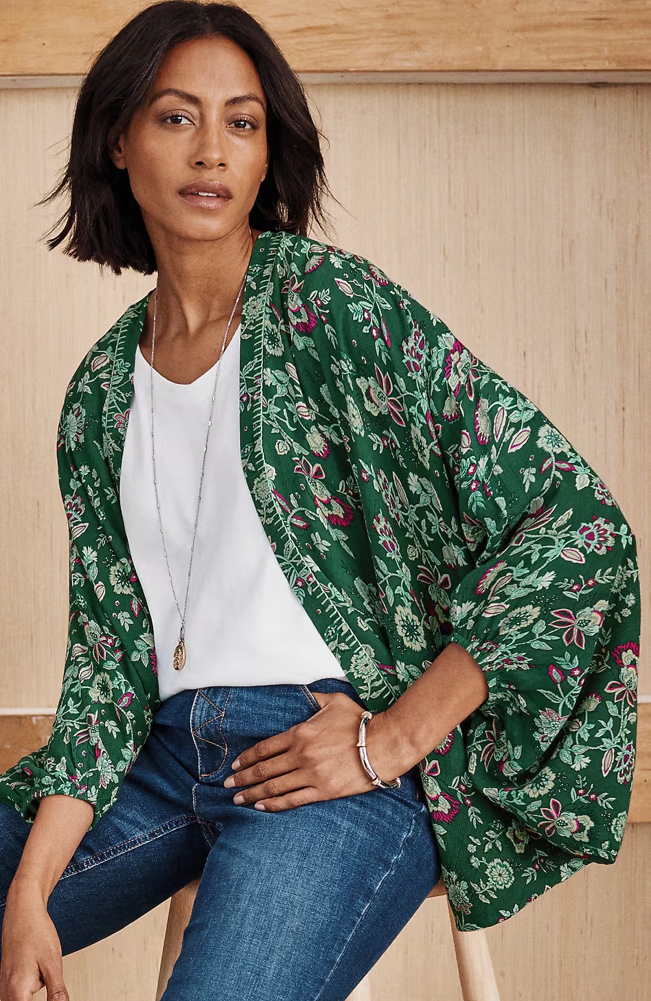 Jacobean Floral Shrug