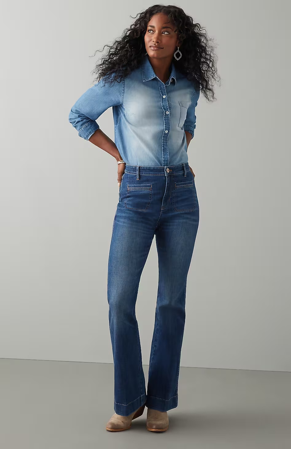 57107-Curvy-Fit-Flare-Jeans-6.jpg Curvy-Fit Flare Jeans