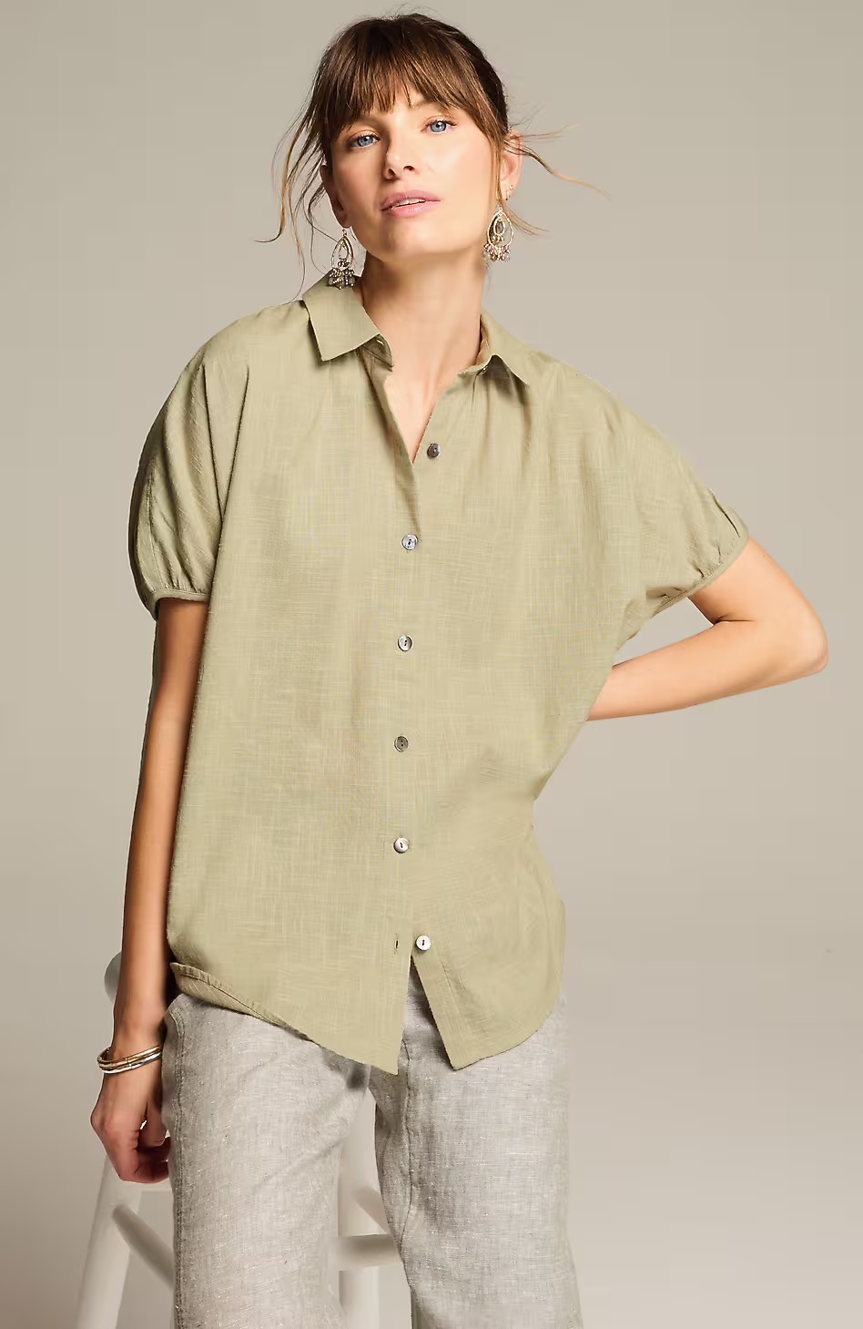 59669-Pure-Jill-Relaxed-Button-Front-Top-6.jpg Pure Jill Relaxed Button-Front Top