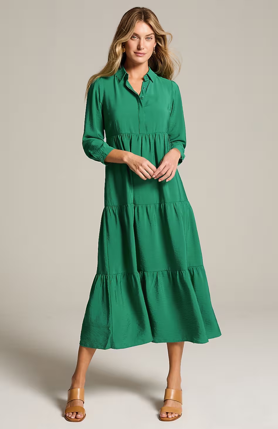 Tiered Maxi Shirtdress