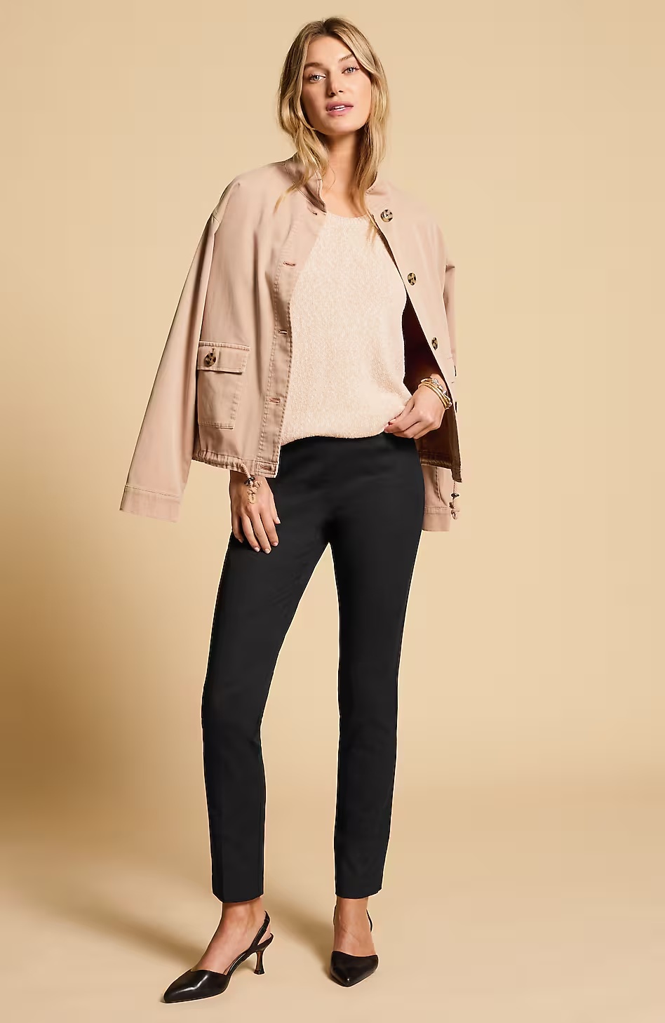 Versatile Cotton-Stretch Slim-Leg Pants