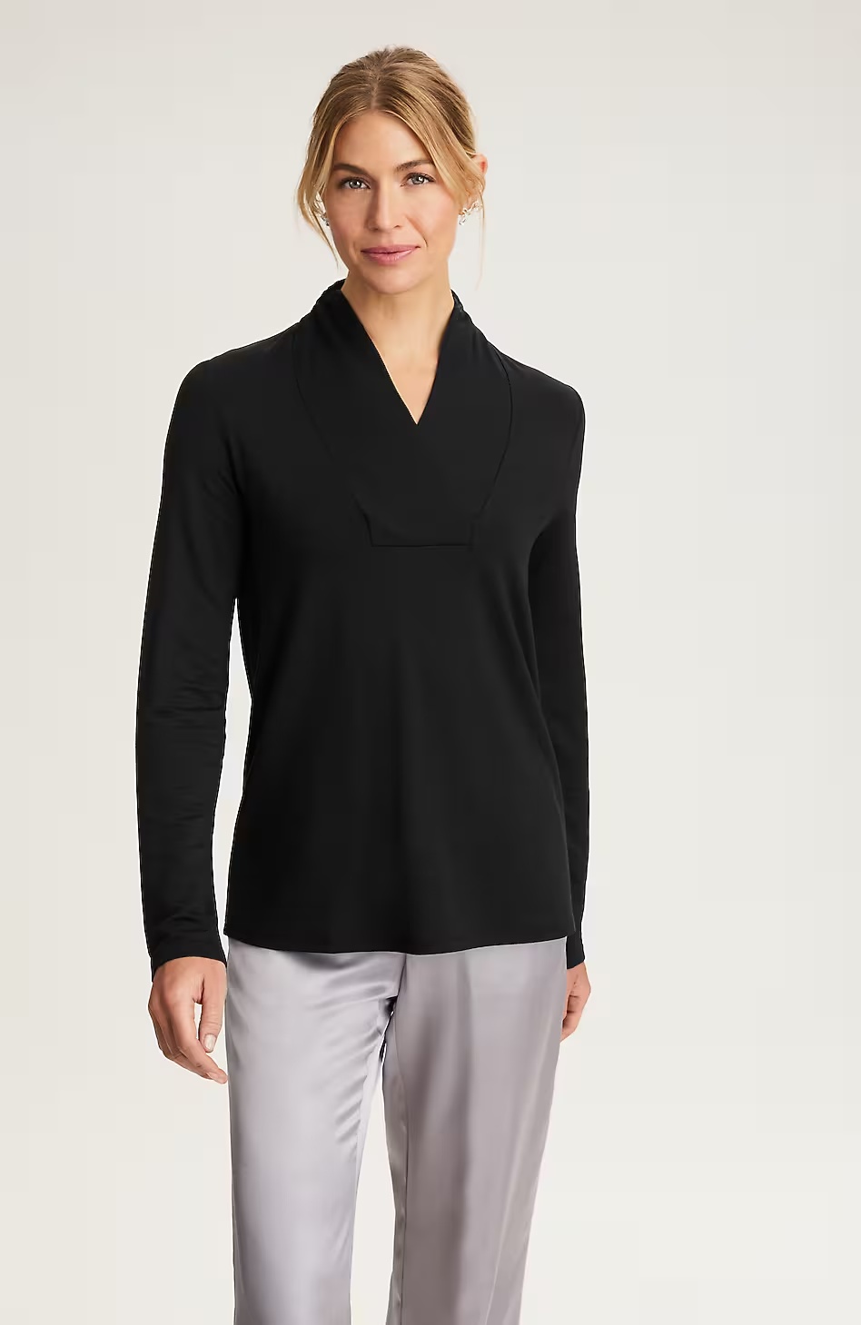 Pure Jill Tranquility Draped-Neck Top