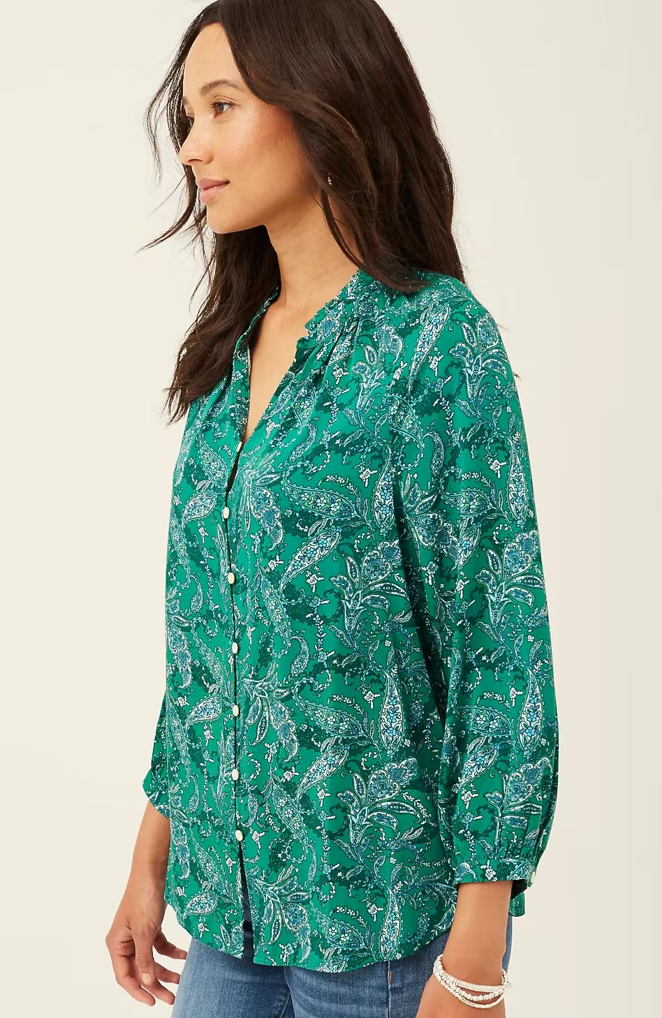 Ruffled Satin Top