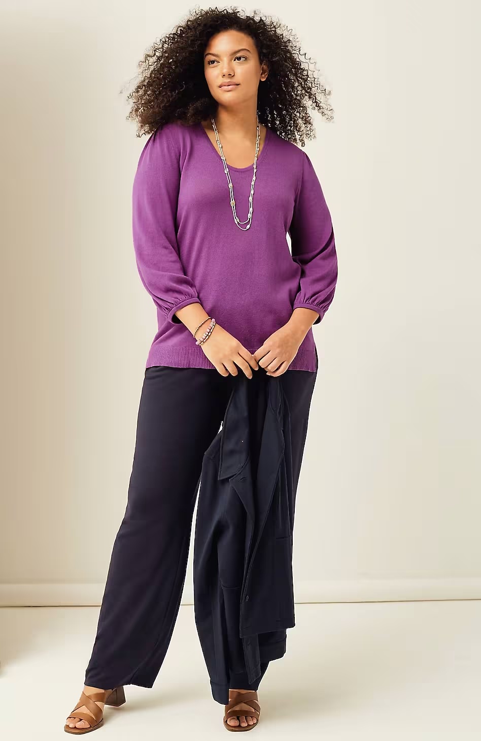 64933-Wearever-Silk-Blend-Blouson-Sleeve-Sweater-3.jpg Wearever Silk-Blend Blouson-Sleeve Sweater