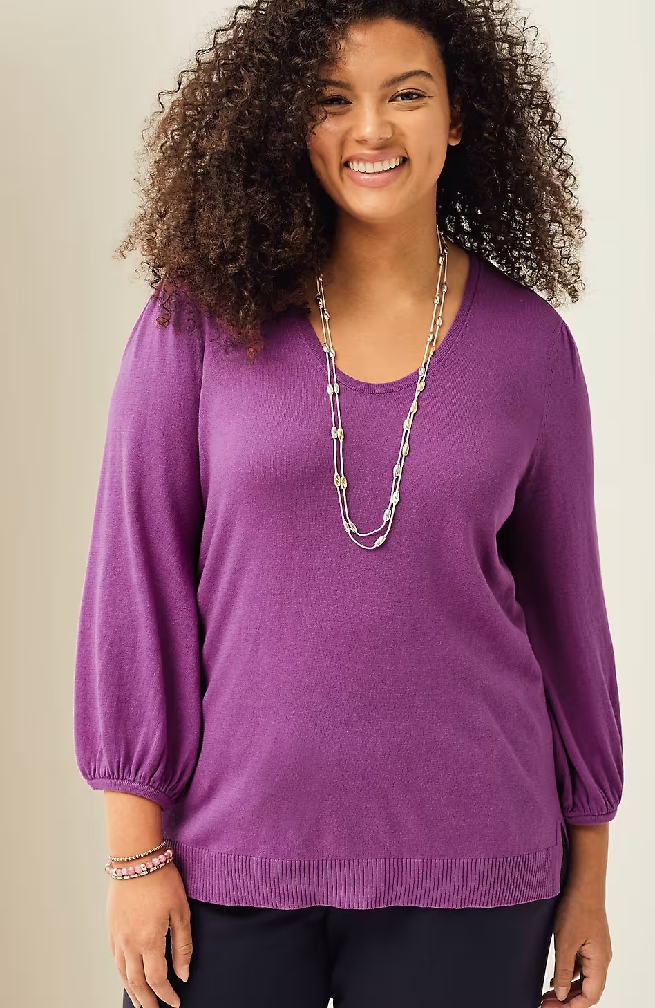 64933-Wearever-Silk-Blend-Blouson-Sleeve-Sweater-5.jpg Wearever Silk-Blend Blouson-Sleeve Sweater