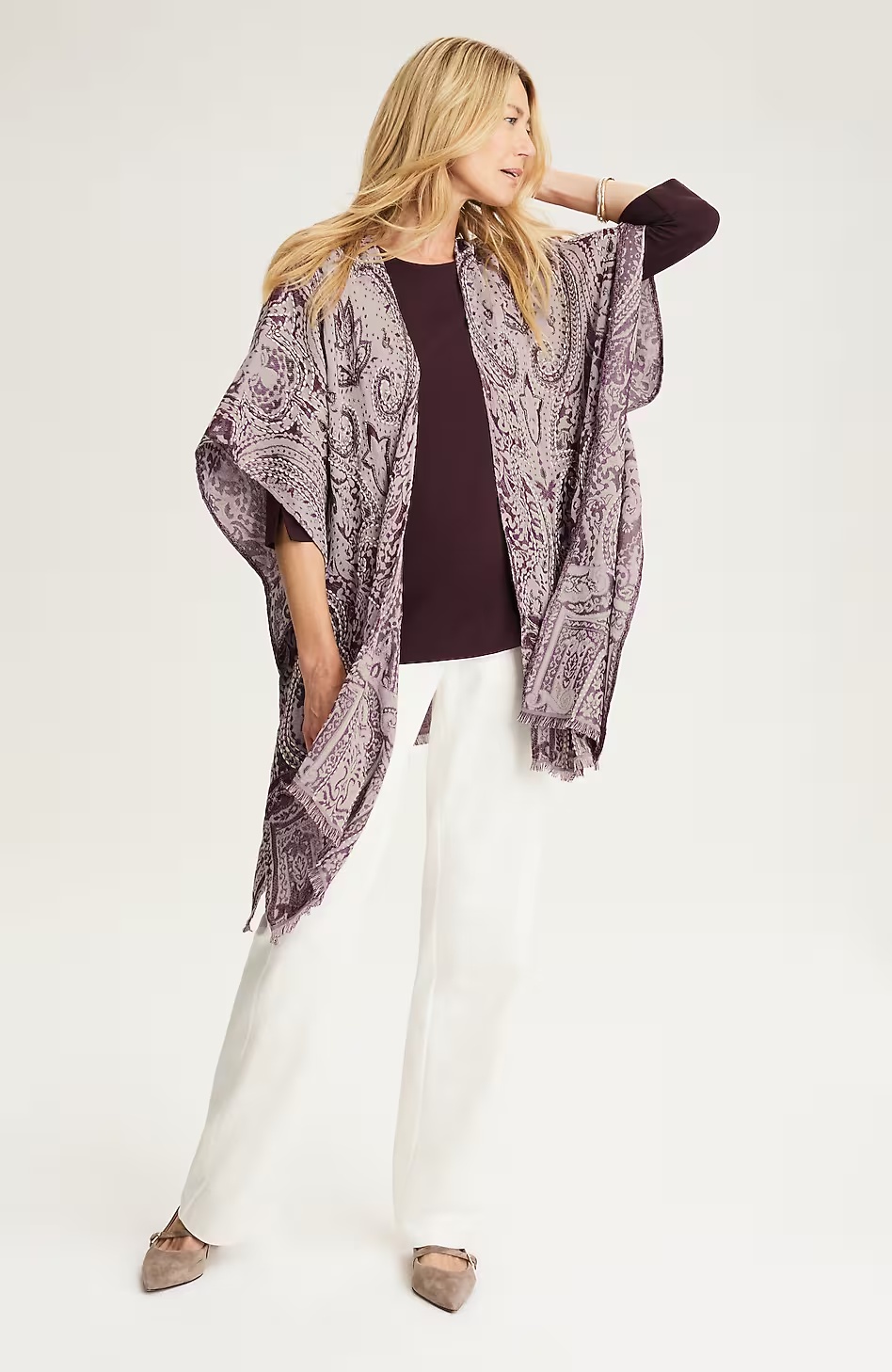 Beaded Jacquard Ruana