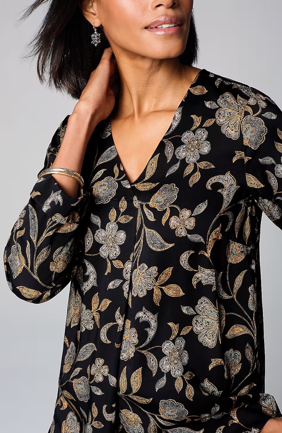 65012-Printed-Satin-V-Neck-Popover-10.jpg Printed Satin V-Neck Popover