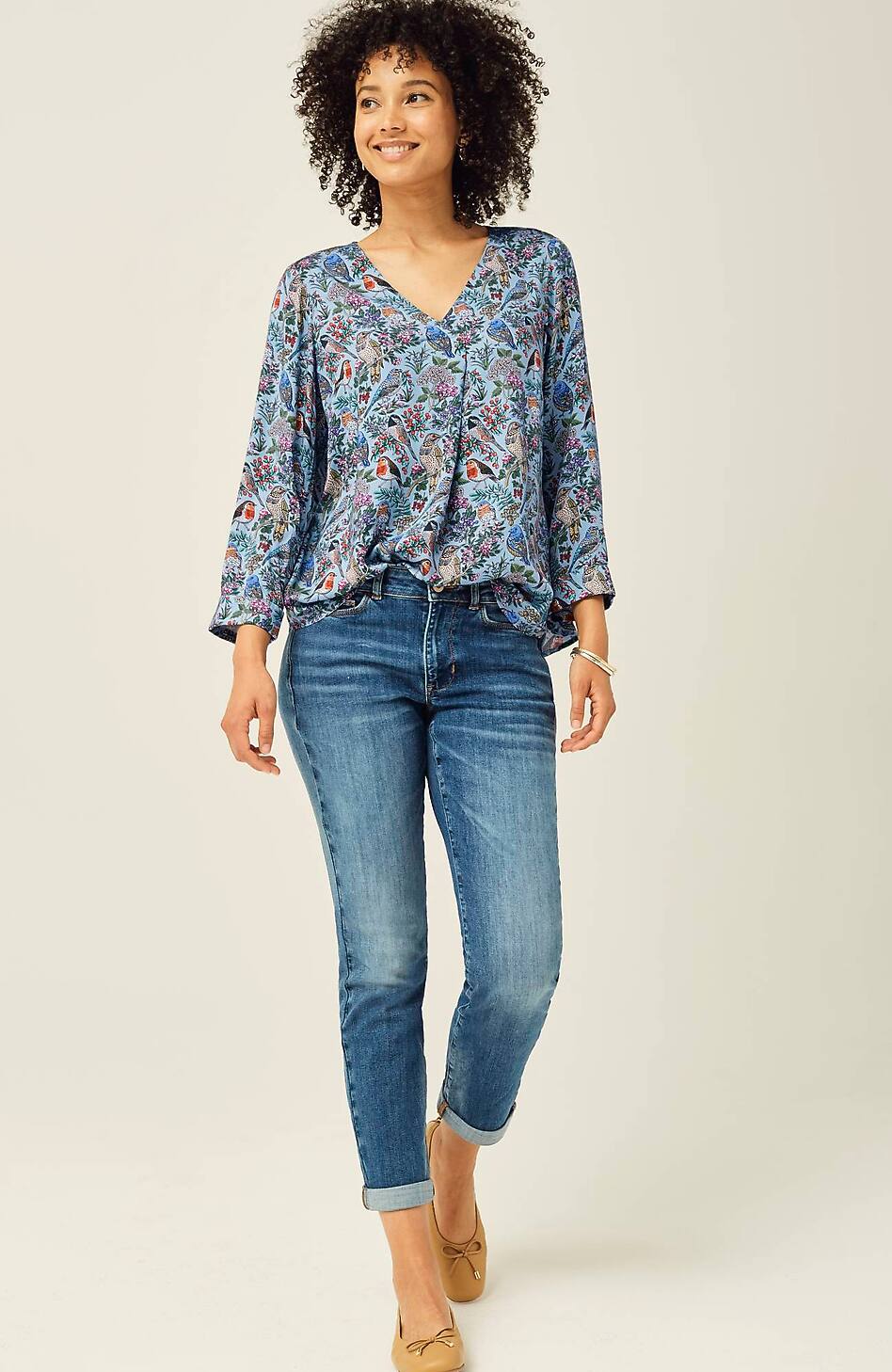 65012-Printed-Satin-V-Neck-Popover-5.jpg Printed Satin V-Neck Popover