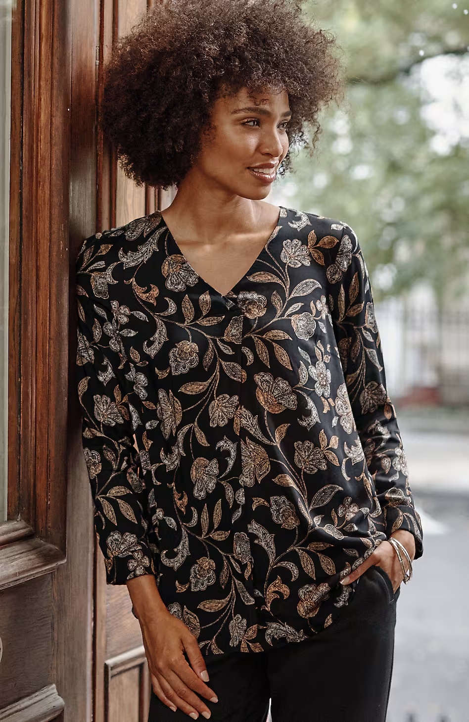 65012-Printed-Satin-V-Neck-Popover-8.jpg Printed Satin V-Neck Popover