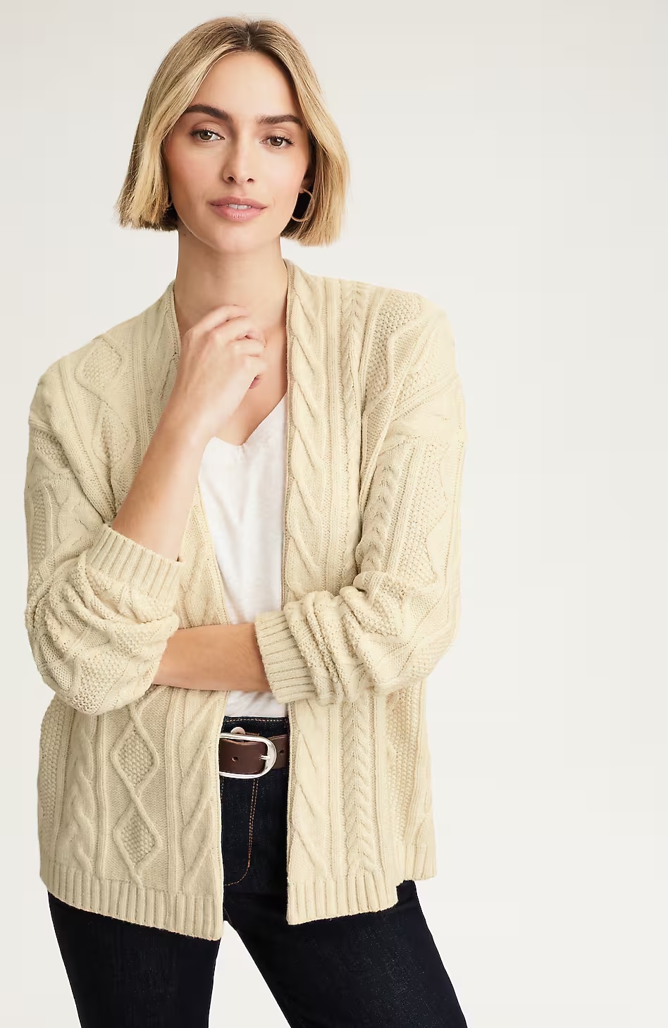 Mixed-Cable Cardi
