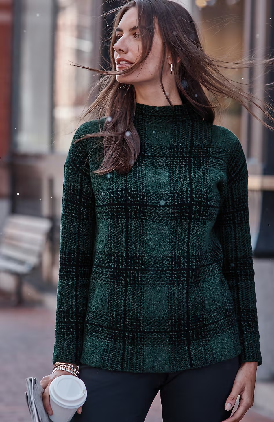 7262-Plaid-Funnel-Neck-Sweater-1.jpg Plaid Funnel-Neck Sweater