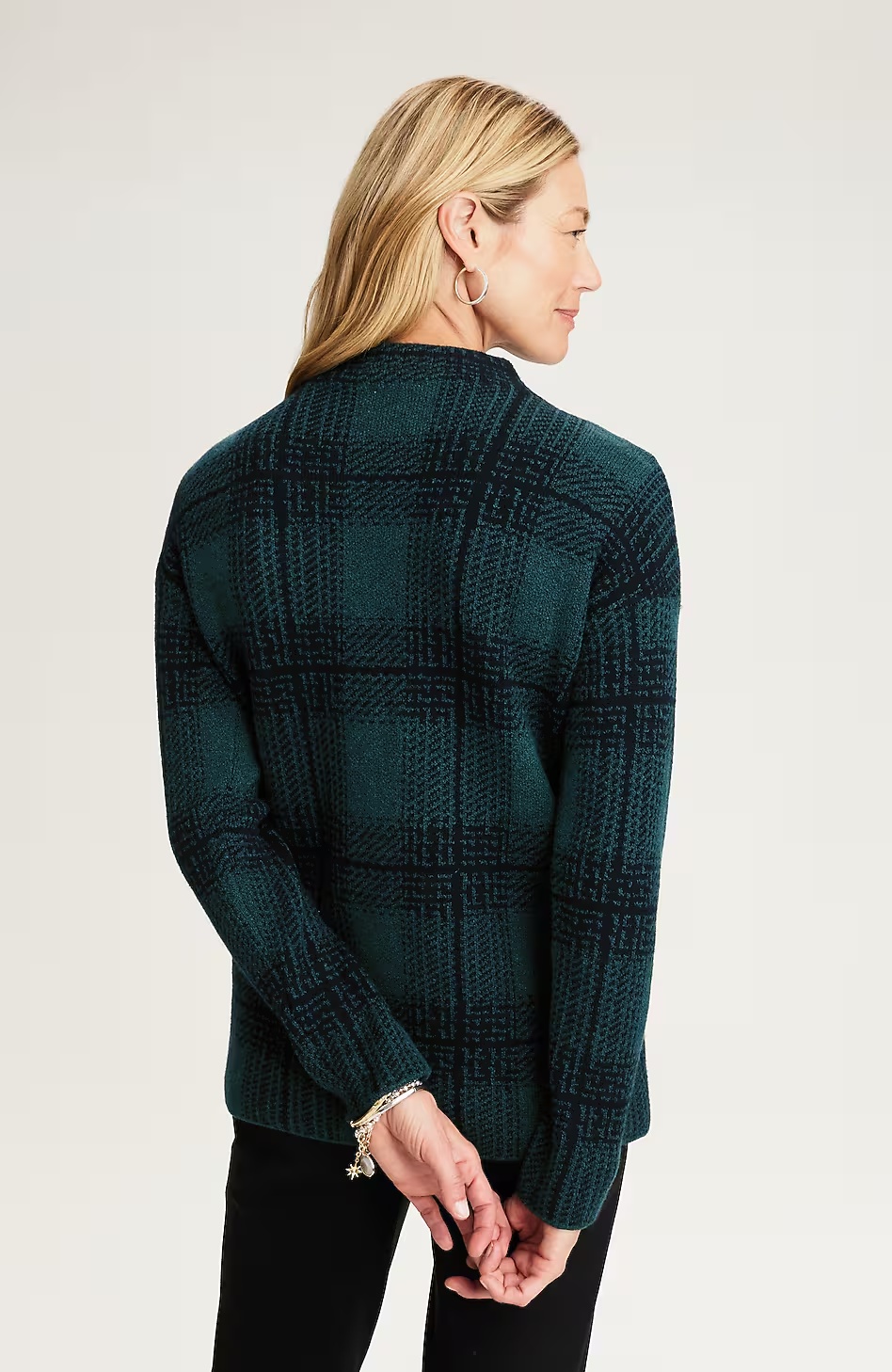 7262-Plaid-Funnel-Neck-Sweater-2.jpg Plaid Funnel-Neck Sweater