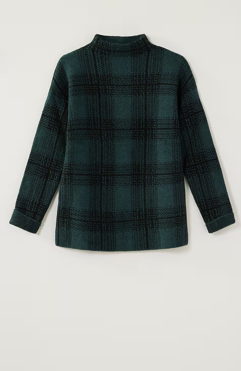 7262-Plaid-Funnel-Neck-Sweater-3.jpg Plaid Funnel-Neck Sweater