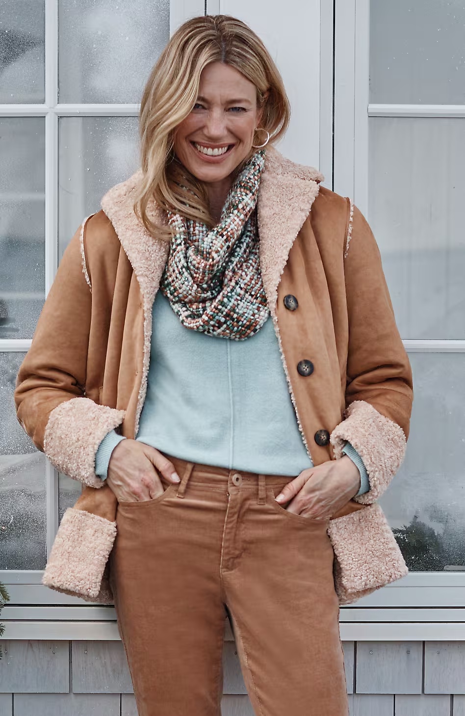 Faux-Suede & Sherpa Jacket